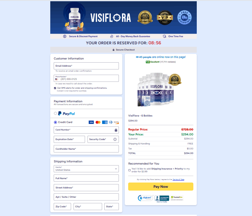 visiflora order page